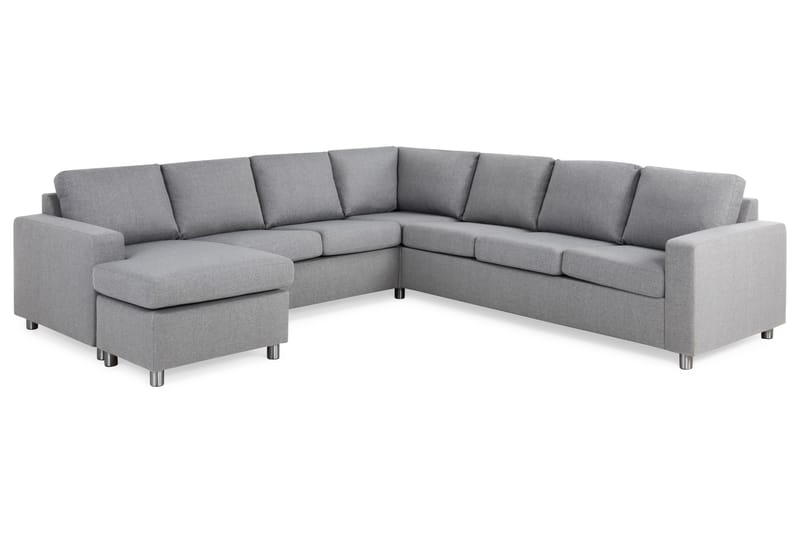 Crazy 6-sits Vänstervänd U-formad Large Hörnsoffa med divan i Tyg - Grå - Möbler - Soffa - Hörnsoffa - Hörnsoffa med divan