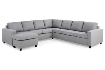 Crazy 6-sits Vänstervänd U-formad Large Hörnsoffa med divan i Tyg - Grå - Möbler - Soffa - Hörnsoffa - Hörnsoffa med divan