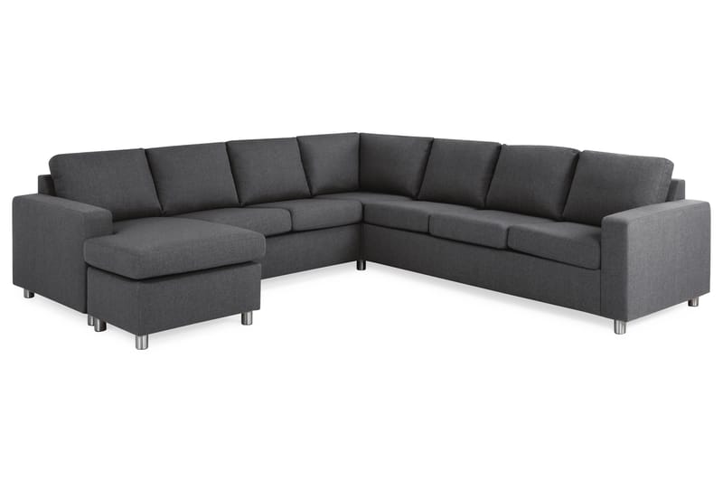 Crazy 6-sits Vänstervänd U-formad Large Hörnsoffa med divan i Tyg - Mörkgrå - Möbler - Soffa - Hörnsoffa - Hörnsoffa med divan