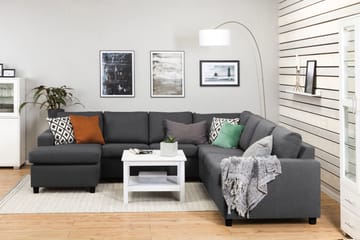 Crazy 6-sits Vänstervänd U-formad Large Hörnsoffa med divan i Tyg - Mörkgrå - Möbler - Soffa - Hörnsoffa - Hörnsoffa med divan