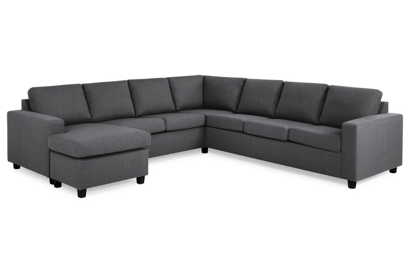 Crazy 6-sits Vänstervänd U-formad Large Hörnsoffa med divan i Tyg - Mörkgrå - Möbler - Soffa - Hörnsoffa - Hörnsoffa med divan