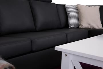 Crazy 6-sits Vänstervänd U-formad X-Large Hörnsoffa med divan i Konstläder - Svart - Möbler - Soffa - Hörnsoffa - Hörnsoffa med divan