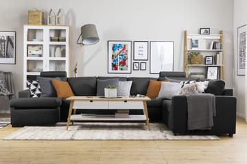 Crazy 6-sits Vänstervänd U-formad X-Large Hörnsoffa med divan i Tyg - Antracit - Möbler - Soffa - Hörnsoffa - Hörnsoffa med divan
