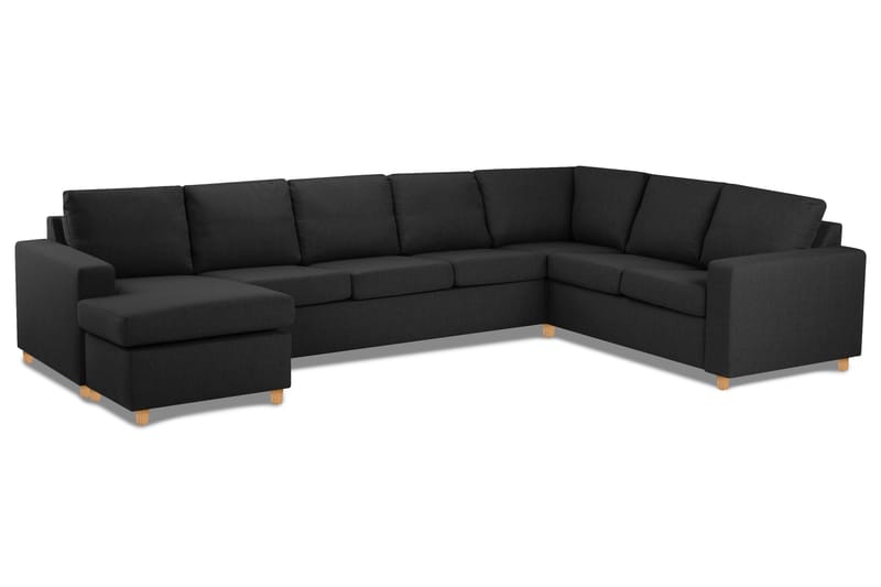 Crazy 6-sits Vänstervänd U-formad X-Large Hörnsoffa med divan i Tyg - Antracit - Möbler - Soffa - Hörnsoffa - Hörnsoffa med divan