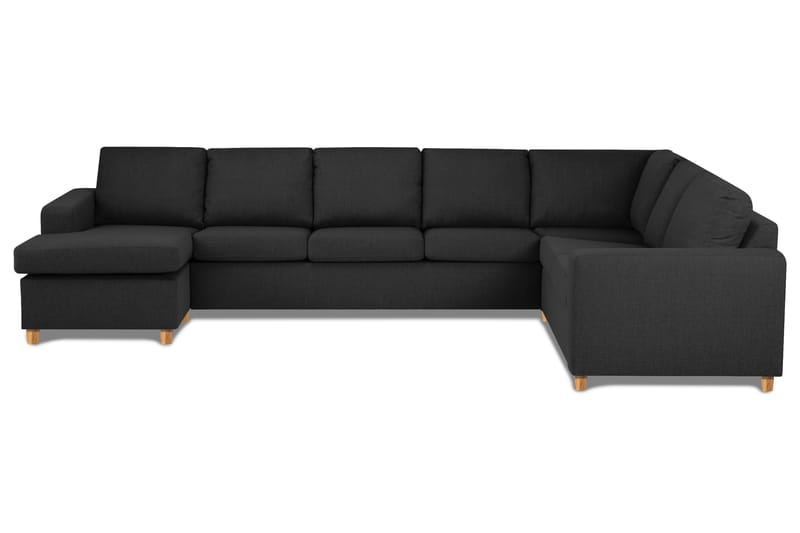 Crazy 6-sits Vänstervänd U-formad X-Large Hörnsoffa med divan i Tyg - Antracit - Möbler - Soffa - Hörnsoffa - Hörnsoffa med divan