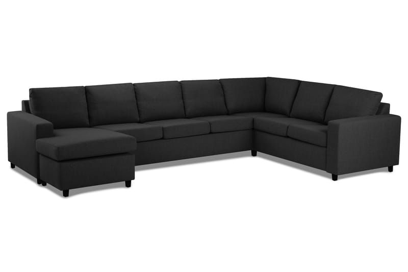 Crazy 6-sits Vänstervänd U-formad X-Large Hörnsoffa med divan i Tyg - Antracit - Möbler - Soffa - Hörnsoffa - Hörnsoffa med divan