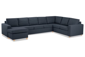 Crazy 6-sits Vänstervänd U-formad X-Large Hörnsoffa med divan i Tyg - Blå - Möbler - Soffa - Hörnsoffa - Hörnsoffa med divan