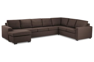 Crazy 6-sits Vänstervänd U-formad X-Large Hörnsoffa med divan i Tyg - Brun - Möbler - Soffa - Hörnsoffa - Hörnsoffa med divan