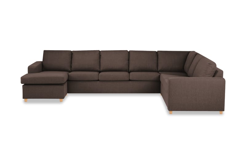 Crazy 6-sits Vänstervänd U-formad X-Large Hörnsoffa med divan i Tyg - Brun - Möbler - Soffa - Hörnsoffa - Hörnsoffa med divan