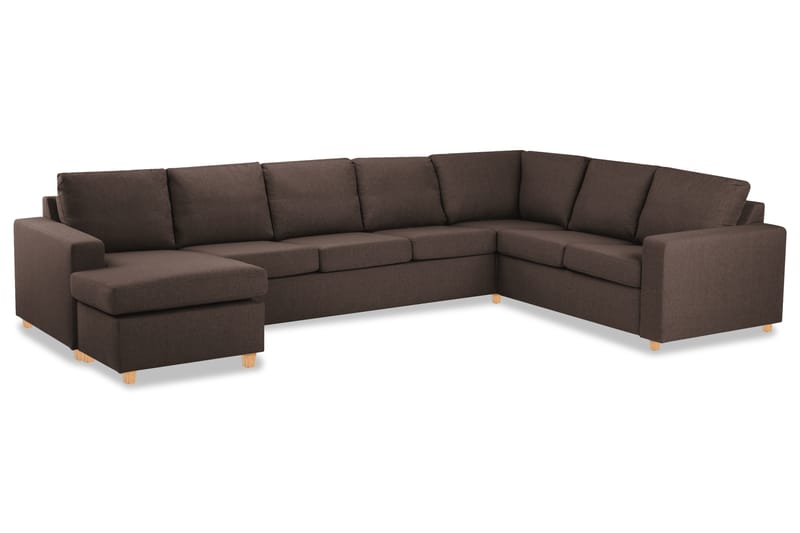 Crazy 6-sits Vänstervänd U-formad X-Large Hörnsoffa med divan i Tyg - Brun - Möbler - Soffa - Hörnsoffa - Hörnsoffa med divan