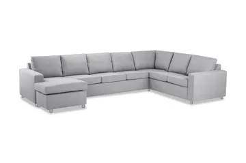 Crazy 6-sits Vänstervänd U-formad X-Large Hörnsoffa med divan i Tyg - Grå - Möbler - Soffa - Hörnsoffa - Hörnsoffa med divan