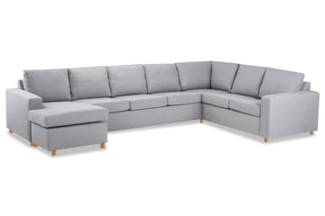 Crazy 6-sits Vänstervänd U-formad X-Large Hörnsoffa med divan i Tyg - Grå - Möbler - Soffa - Hörnsoffa - Hörnsoffa med divan
