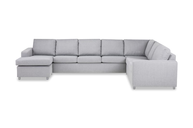 Crazy 6-sits Vänstervänd U-formad X-Large Hörnsoffa med divan i Tyg - Grå - Möbler - Soffa - Hörnsoffa - Hörnsoffa med divan