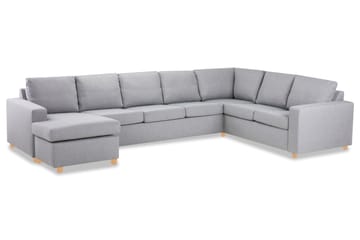 Crazy 6-sits Vänstervänd U-formad X-Large Hörnsoffa med divan i Tyg - Grå - Möbler - Soffa - Hörnsoffa - Hörnsoffa med divan
