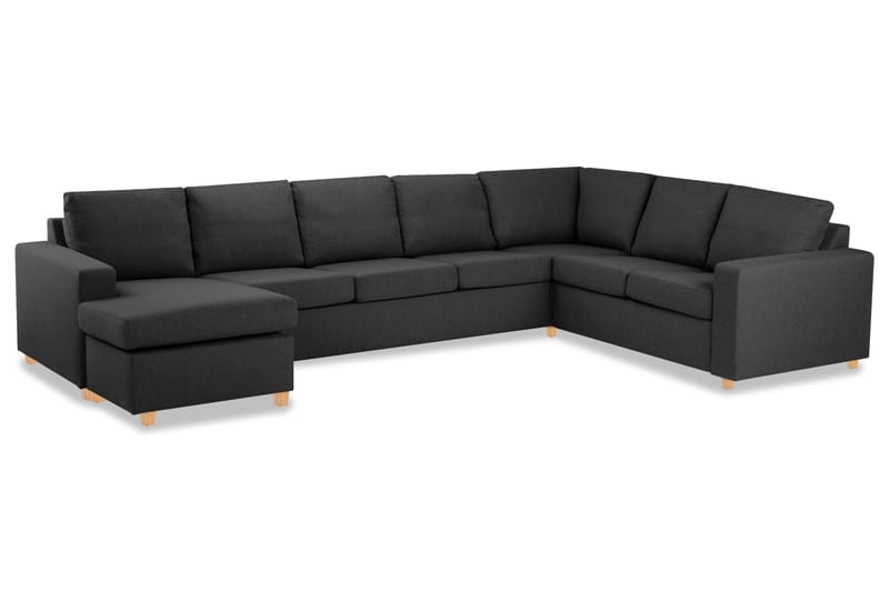 Crazy 6-sits Vänstervänd U-formad X-Large Hörnsoffa med divan i Tyg - Mörkgrå - Möbler - Soffa - Hörnsoffa - Hörnsoffa med divan