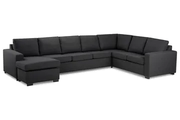 Crazy 6-sits Vänstervänd U-formad X-Large Hörnsoffa med divan i Tyg - Mörkgrå - Möbler - Soffa - Hörnsoffa - Hörnsoffa med divan