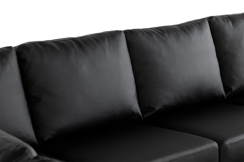 Crazy 7-sits Högervänd U-formad XX-Large Hörnsoffa med divan i Konstläder - Svart - Möbler - Soffa - Hörnsoffa - Hörnsoffa med divan