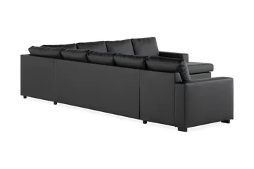 Crazy 7-sits Högervänd U-formad XX-Large Hörnsoffa med divan i Konstläder - Svart - Möbler - Soffa - Hörnsoffa - Hörnsoffa med divan