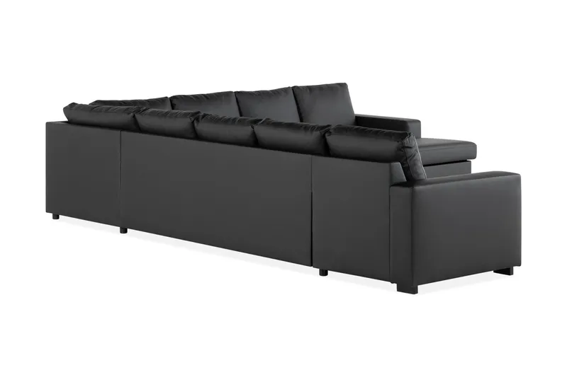 Crazy 7-sits Högervänd U-formad XX-Large Hörnsoffa med divan i Konstläder - Svart - Möbler - Soffa - Hörnsoffa - Hörnsoffa med divan