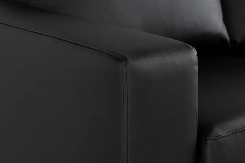 Crazy 7-sits Högervänd U-formad XX-Large Hörnsoffa med divan i Konstläder - Svart - Möbler - Soffa - Hörnsoffa - Hörnsoffa med divan