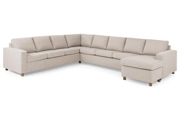 Crazy 7-sits Högervänd U-formad XX-Large Hörnsoffa med divan i Tyg - Beige - Möbler - Soffa - Hörnsoffa - Hörnsoffa med divan