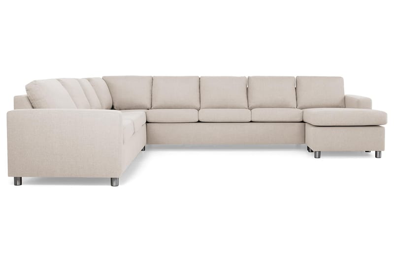 Crazy 7-sits Högervänd U-formad XX-Large Hörnsoffa med divan i Tyg - Beige - Möbler - Soffa - Hörnsoffa - Hörnsoffa med divan