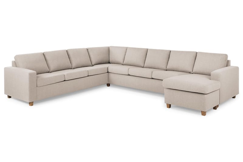 Crazy 7-sits Högervänd U-formad XX-Large Hörnsoffa med divan i Tyg - Beige - Möbler - Soffa - Hörnsoffa - Hörnsoffa med divan
