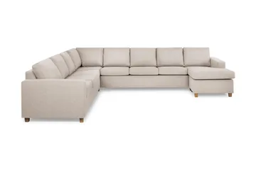 Crazy 7-sits Högervänd U-formad XX-Large Hörnsoffa med divan i Tyg - Beige - Möbler - Soffa - Hörnsoffa - Hörnsoffa med divan