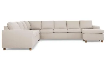 Crazy 7-sits Högervänd U-formad XX-Large Hörnsoffa med divan i Tyg - Beige - Möbler - Soffa - Hörnsoffa - Hörnsoffa med divan