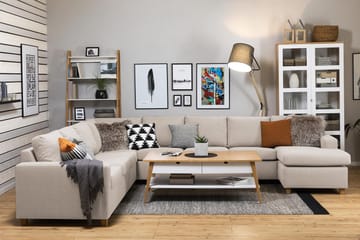 Crazy 7-sits Högervänd U-formad XX-Large Hörnsoffa med divan i Tyg - Beige - Möbler - Soffa - Hörnsoffa - Hörnsoffa med divan