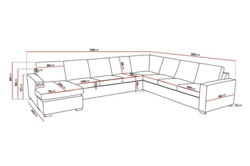 Crazy 7-sits Högervänd U-formad XX-Large Hörnsoffa med divan i Tyg - Beige - Möbler - Soffa - Hörnsoffa - Hörnsoffa med divan