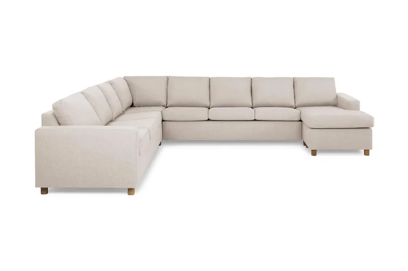 Crazy 7-sits Högervänd U-formad XX-Large Hörnsoffa med divan i Tyg - Beige - Möbler - Soffa - Hörnsoffa - Hörnsoffa med divan