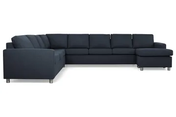 Crazy 7-sits Högervänd U-formad XX-Large Hörnsoffa med divan i Tyg - Blå - Möbler - Soffa - Hörnsoffa - Hörnsoffa med divan