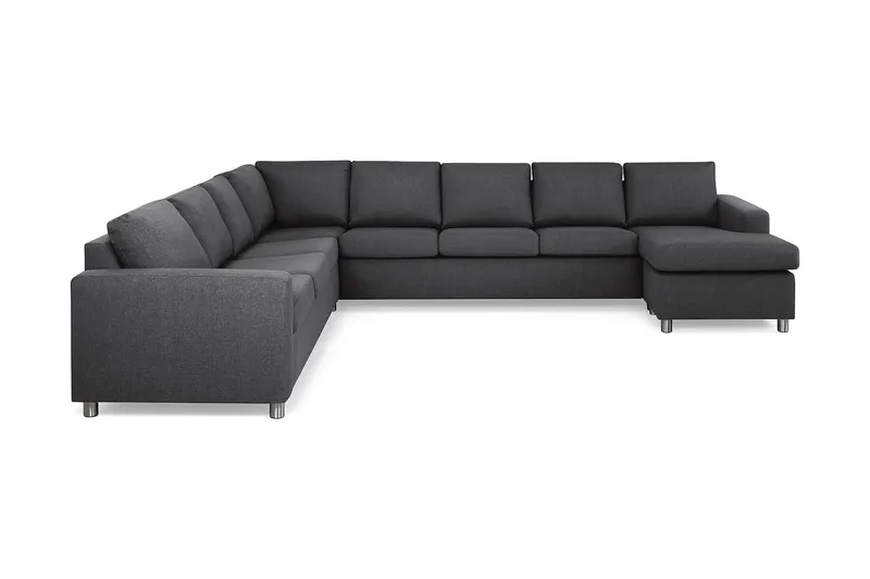 Crazy 7-sits Högervänd U-formad XX-Large Hörnsoffa med divan i Tyg - Mörkgrå - Möbler - Soffa - Hörnsoffa - Hörnsoffa med divan