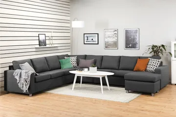 Crazy 7-sits Högervänd U-formad XX-Large Hörnsoffa med divan i Tyg - Mörkgrå - Möbler - Soffa - Hörnsoffa - Hörnsoffa med divan