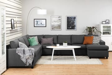 Crazy 7-sits Högervänd U-formad XX-Large Hörnsoffa med divan i Tyg - Mörkgrå - Möbler - Soffa - Hörnsoffa - Hörnsoffa med divan