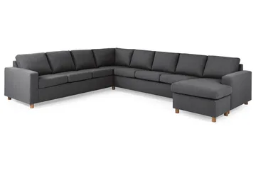 Crazy 7-sits Högervänd U-formad XX-Large Hörnsoffa med divan i Tyg - Mörkgrå - Möbler - Soffa - Hörnsoffa - Hörnsoffa med divan