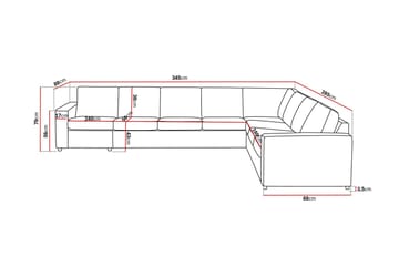 Crazy 7-sits Vändbar L-formad XX-Large Hörnsoffa i Tyg - Antracit - Möbler - Soffa - Hörnsoffa