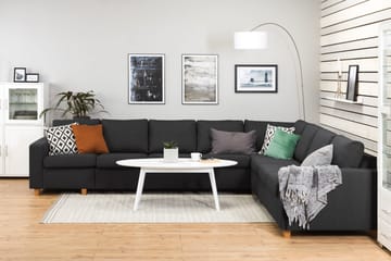 Crazy 7-sits Vändbar L-formad XX-Large Hörnsoffa i Tyg - Antracit - Möbler - Soffa - Hörnsoffa