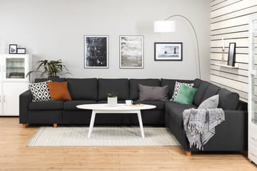Crazy 7-sits Vändbar L-formad XX-Large Hörnsoffa i Tyg - Antracit - Möbler - Soffa - Hörnsoffa