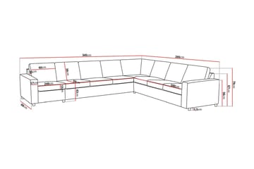 Crazy 7-sits Vändbar L-formad XX-Large Hörnsoffa i Tyg - Antracit - Möbler - Soffa - Hörnsoffa