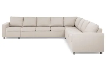 Crazy 7-sits Vändbar L-formad XX-Large Hörnsoffa i Tyg - Beige - Möbler - Soffa - Hörnsoffa