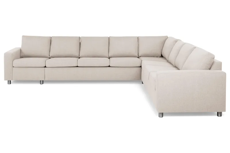 Crazy 7-sits Vändbar L-formad XX-Large Hörnsoffa i Tyg - Beige - Möbler - Soffa - Hörnsoffa