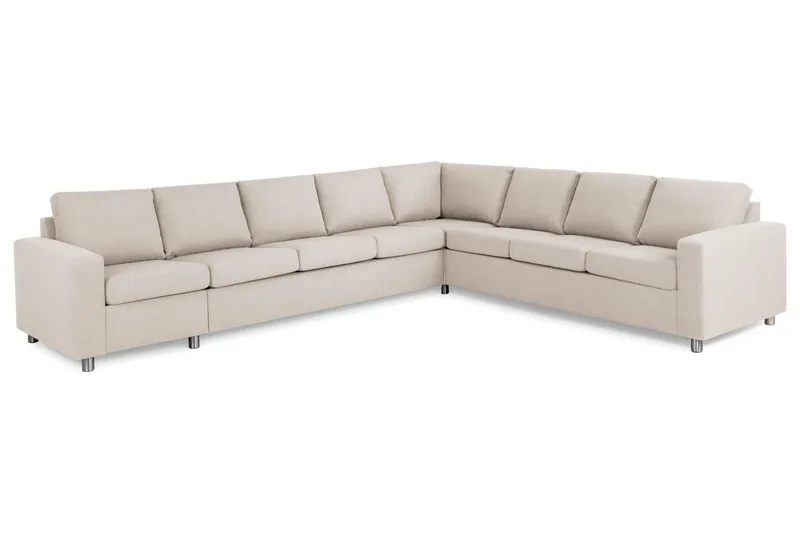 Crazy 7-sits Vändbar L-formad XX-Large Hörnsoffa i Tyg - Beige - Möbler - Soffa - Hörnsoffa