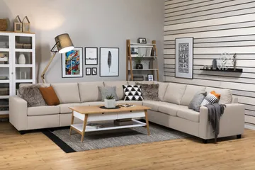 Crazy 7-sits Vändbar L-formad XX-Large Hörnsoffa i Tyg - Beige - Möbler - Soffa - Hörnsoffa