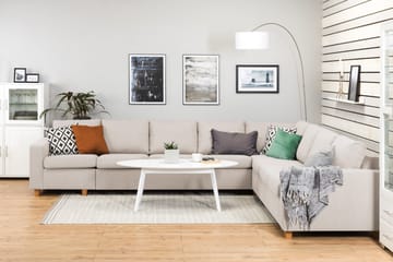 Crazy 7-sits Vändbar L-formad XX-Large Hörnsoffa i Tyg - Beige - Möbler - Soffa - Hörnsoffa