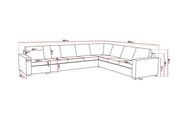 Crazy 7-sits Vändbar L-formad XX-Large Hörnsoffa i Tyg - Blå - Möbler - Soffa - Hörnsoffa