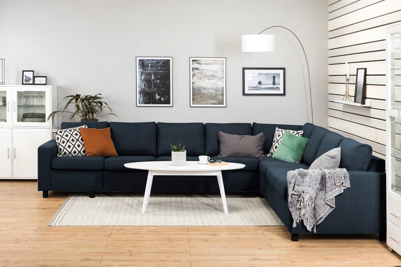 Crazy 7-sits Vändbar L-formad XX-Large Hörnsoffa i Tyg - Blå - Möbler - Soffa - Hörnsoffa