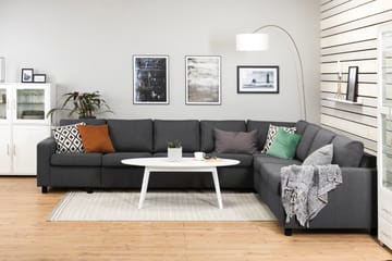 Crazy 7-sits Vändbar L-formad XX-Large Hörnsoffa i Tyg - Mörkgrå - Möbler - Soffa - Hörnsoffa