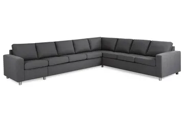 Crazy 7-sits Vändbar L-formad XX-Large Hörnsoffa i Tyg - Mörkgrå - Möbler - Soffa - Hörnsoffa